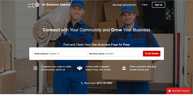 Yelp Business Page